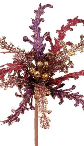 Μώβ Χριστουγεννιάτικο Διακοσμητικό Κλαδί 25cm