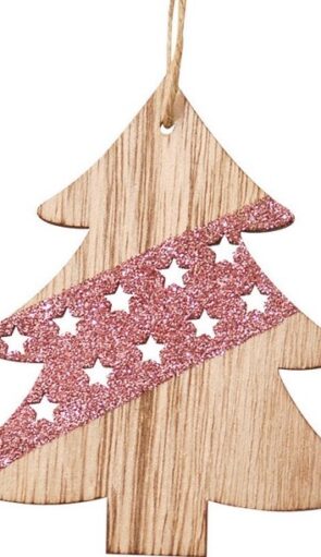 Ξύλινο Κρεμαστό Χριστουγεννιάτικο Στολίδι 7 x 8(h)cm