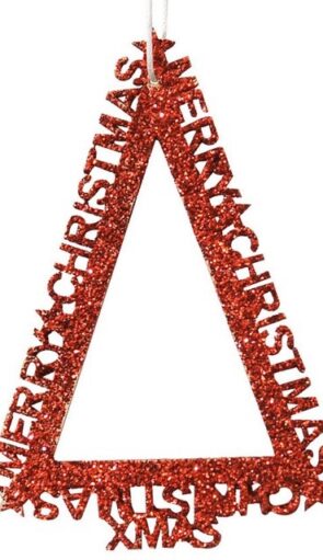 Ξύλινο Κρεμαστό Χριστουγεννιάτικο Στολίδι Με Γκλίτερ 8 x 12(h)cm