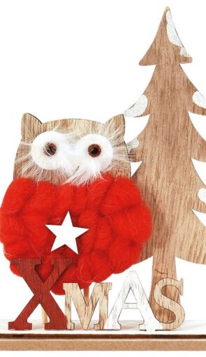 Ξύλινο Επιδαπέδιο Χριστουγεννιάτικο Στολίδι 6 x 13 x 16(h)cm