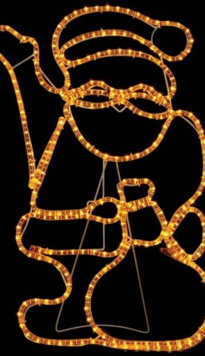 Φωτιζόμενο Σχέδιο Άγιος Βασίλης  Με Κίτρινο Φωτοσωλήνα ,88(Η) x 53cm