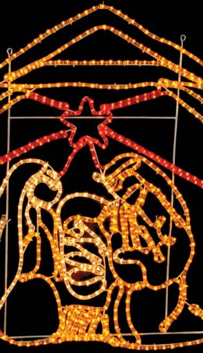 Φωτιζόμενο Σχέδιο Φάτνη Με Φωτοσωλήνα,110(Η) x 110cm