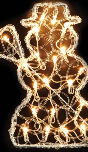 Φωτιζόμενος Ακρυλικός Χιονάνθρωπος, Με Θερμό Φωτισμό 39 x 23 cm