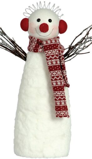 Λούτρινος Διακοσμητικός Χιονάνθρωπος 52(h)cm