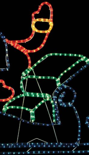 Φωτιζόμενο Σχέδιο Άγιος Με Έλκηθρο Με Φωτοσωλήνα ,114(Η) x 84cm