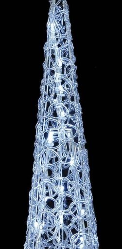 Led Φωτιζόμενη Ακρυλική Πυραμίδα Με Μετασχηματιστή Ip44 Με Ψυχρό Φωτισμό 90cm