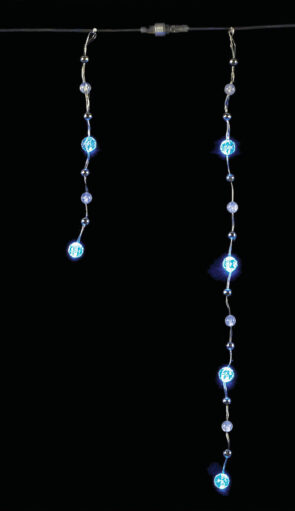 Ασύμετρη Κουρτίνα Led Με Επέκταση, Διάφανο Καλώδιο- Μπλε Λαμπάκι 530 x 60cm