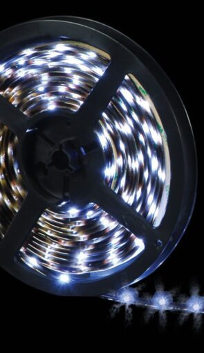 Αυτοκόλλητη Ταινία Με 200 Led, Μαύρο Καλώδιο - Διάφανο Λαμπάκι, Αποστάσης 5 Μέτρων