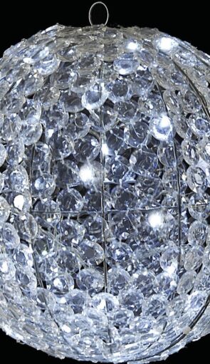 Led Φωτιζόμενη Κρυστάλλινη Μπάλα Με Λευκό Φωτισμό 40cm