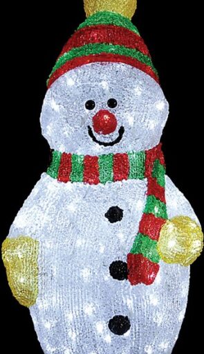 Led Φωτιζόμενος Ακρυλικός Χιονάνθρωπος,90(Η)cm