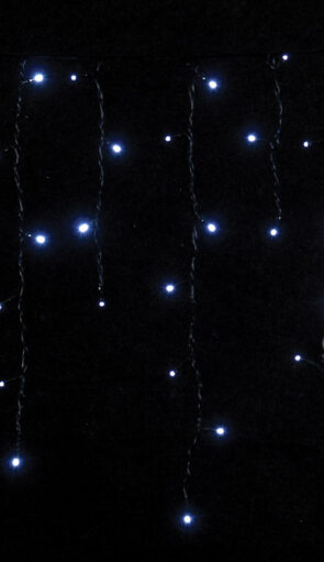 100Led Ασύμετρη Κουρτίνα Με Επέκταση 200 x 70(h)cm,Πράσινο Καλώδιο/Λευκό Λαμπάκι