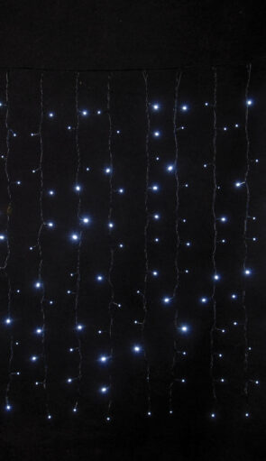 240Led Συμμετρική Κουρτίνα Με Επέκταση 200 x 100(H)cm,Πράσινο Καλώδιο/Λευκό Λαμπάκι