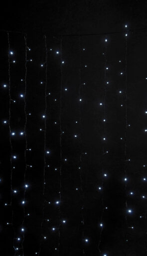 360Led Συμμετρική Κουρτίνα Με Επέκταση 200 x 200(H)cm,Πράσινο Καλώδιο/Λευκό Λαμπάκι