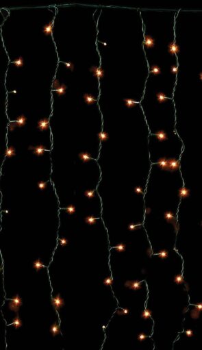 360L GS Συμμετρική Κουρτίνα Με Επέκταση,Πράσινο Καλώδιο/Θερμό Λαμπάκι 200 x 180(h)cm