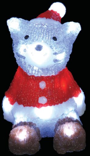 Led Φωτιζόμενο Ακρυλικό Αρκουδάκι Μπαταρίας,20(Η)cm