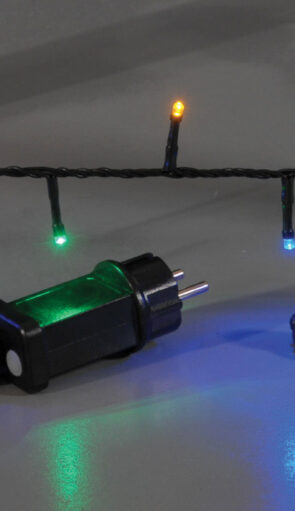 100Led Λαμπάκια Με Επέκταση,Πρόγραμμα Και Μετασχηματιστή Ip44 ,Πράσινο Καλώδιο/Πολύχρωμο Λαμπάκι ,5 Μέτρα