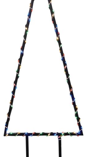 Μεταλλικό Φωτιζόμενο Χριστουγεννιάτικο Τρίγωνο Με 100Led Φωτάκια Copper Πολύχρωμου Φωτισμού 8 Προγράμματα Με usb 28 x 80cm