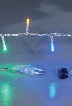50Led Επεκτεινόμενα Λαμπάκια Με Διάφανο Καλώδιο/Πολύχρωμο Λαμπάκι 4 Μέτρα