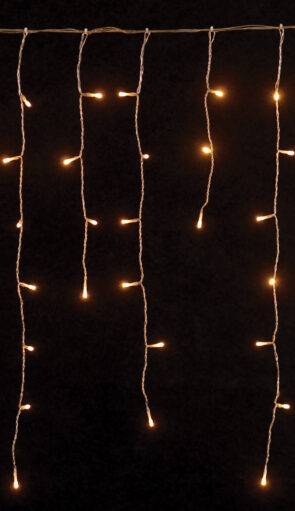 Led Ασύμμετρη Κουρτίνα Με Επέκταση Και Μετασχηματιστή 200 x 70(h)cm,Διάφανο Καλώδιο/Θερμό Λαμπάκι