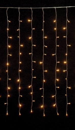 540L Led Συμμετρική Κουρτίνα Με Μετασχηματιστή Ιp44 Και Επέκταση 200 x 300(h)cm,Με Διάφανο Καλώδιο/Θερμό Λαμπάκι