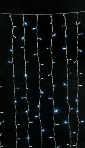 360Led Συμμετρική Κουρτίνα Ip44 Με Επέκταση 200 x 200(H)cm,Διάφανο Καλώδιο/Λευκό Λαμπάκι