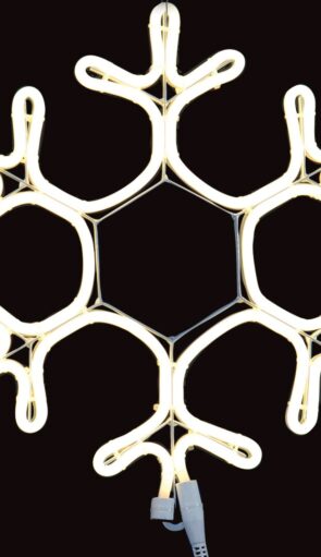 Σταθερή Χιονονιφάδα Με Led Θερμό Φωτισμό Πλακέ Φωτοσωλήνα,40cm,Ip44