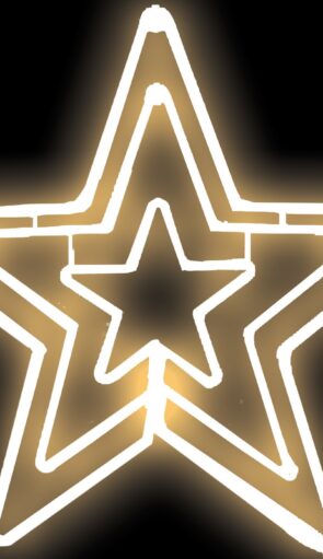 Τριπλό Σταθερό Αστέρι Με Led Θερμό Φωτισμό Πλακέ Φωτοσωλήνα,70cm,Ip44