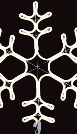 Σταθερή Χιονονιφάδα Με Led Θερμό Φωτισμό Πλακέ Φωτοσωλήνα,63cm,Ip44