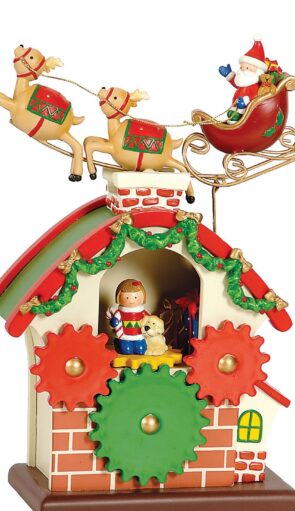 Κουρδιστό Ξύλινο Χριστουγεννιάτικο Διακοσμητικό 28cm