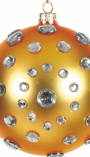 Γυάλινη Χρυσή Χριστουγεννιάτικη Μπάλα 10cm