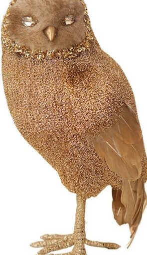 Επιδαπέδιο Χριστουγεννιάτικο Διακοσμητικό Κουκουβάγια 14 x 11 x 25(Η)cm