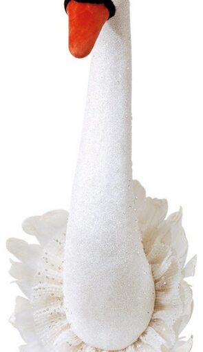 Επιδαπέδιος Χριστουγεννιάτικος Διακοσμητικός Κύκνος 33 x 18 x 60(h)cm