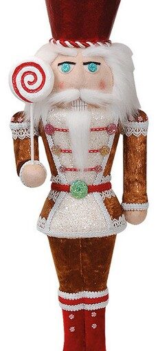 Πάνινος Διακοσμητικός Χριστουγεννιάτικος Καρυοθραύστης 15 x 13 x 48(h)cm