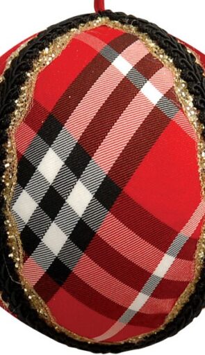 Πάνινη Κρεμαστή Χριστουγεννιάτικη Μπάλα 10cm