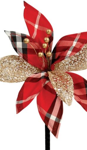 Πάνινο Χριστουγεννιάτικο Διακοσμητικό Λουλούδι 25cm