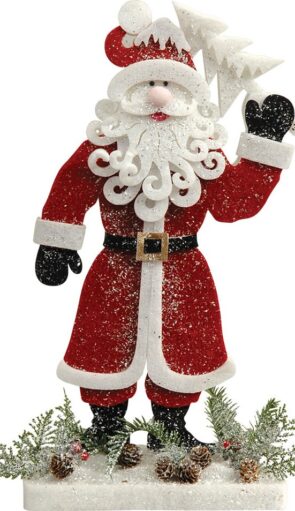 Επιδαπέδιος Χριστουγεννιάτικος Διακοσμητικός Άγιος Βασίλης Φενιζόλ 48 x 8 x 90(h)cm