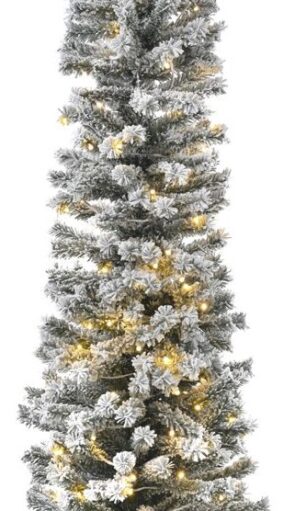 Χριστουγεννιάτικο Δέντρο Slim Χιονισμένο Με 70 Λαμπάκια 90cm