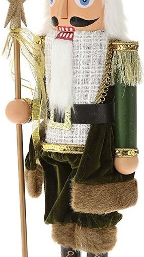 Χριστουγεννιάτικος Καρυοθράυστης  Πράσινος Με Σκήπτρο 60cm