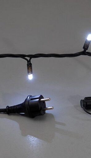 400Led Λαμπάκια Καουτσούκ Επεκτεινόμενα Ip44 Με Πράσινο Καλώδιο/Λευκό Λαμπάκι 39Μέτρα