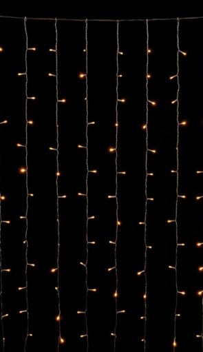 540Led Συμμετρική Κουρτίνα All Flasher Με Επέκταση Και Μετασχηματιστή ,Διάφανο Καλώδιο/Θερμό Λαμπάκι 200 x 300cm