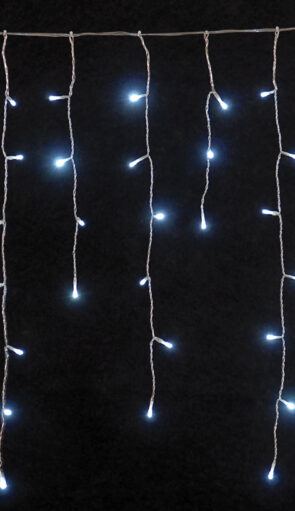 Led Ασύμμετρη Κουρτίνα Με Επέκταση Πρόγραμμα Και Μετασχηματιστή 200 x 70(h)cm,Διάφανο Καλώδιο/Λευκό Λαμπάκι