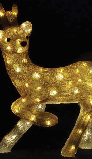 Led Φωτιζόμενο Ακρυλικό Ελάφι Με Μετασχηματιστή Ip44 ,55(Η)cm