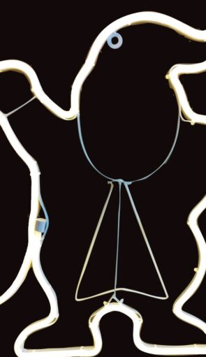 Σταθερός Άγιος Βασίλης Με Led Θερμό Φωτισμό Πλακέ Φωτοσωλήνα,45cm,Ip44