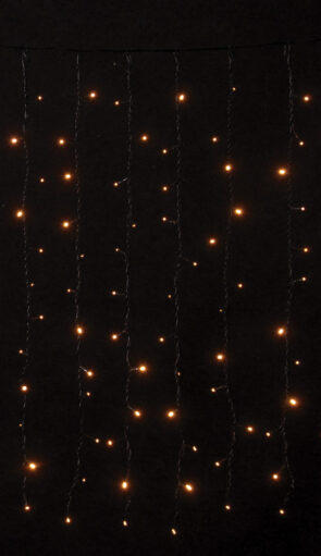 240Led Συμμετρική Κουρτίνα Με Επέκταση Ip44 200 x 100(h)cm ,Με Πράσινο Καλώδιο/Θερμό Λαμπάκι