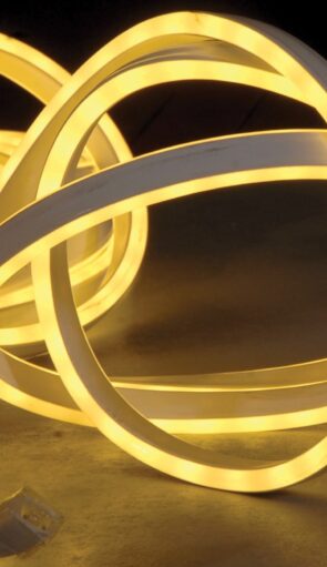 10 Μέτρα Led Πλακέ Σταθερός Φωτοσωλήνας Με Θερμό Φωτισμό ,8 x 1.6mm,IP44