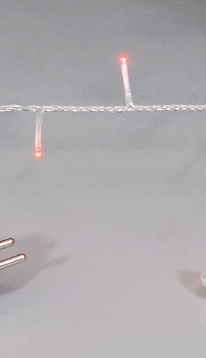 100Led Λαμπάκια Με Επέκταση Και Πρόγραμμα Ip44 ,Διάφανο Καλώδιο/Κόκκινο Λαμπάκι ,5 Μέτρα