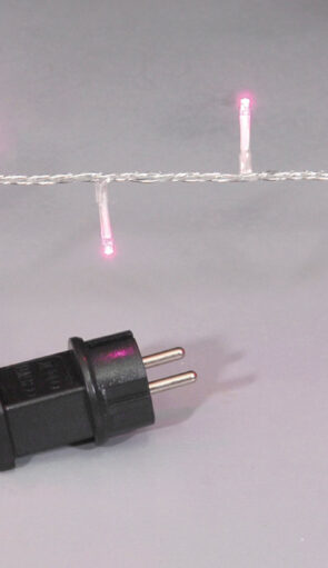 100Led Λαμπάκια Με Επέκταση Και Πρόγραμμα Ip44 ,Διάφανο Καλώδιο/Ρόζ Λαμπάκι ,5 Μέτρα