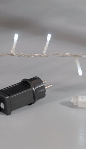 200Led Λαμπάκια Με Επέκταση Και Μετασχηματιστή Ip44 ,Διάφανο Καλώδιο/Λευκό Λαμπάκι ,10 Μέτρα