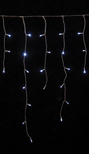 Led Ασύμμετρη Κουρτίνα Με Πρόγραμμα All Flash Και Μετασχηματιστή 200 x 70(h)cm,Διάφανο Καλώδιο/Λευκό Λαμπάκι