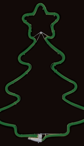 Led Σταθερό Φωτιζόμενο Δέντρο Με Φωτοσωλήνα Πράσινο Φωτισμό 24 x 46(h)cm ,Ip44